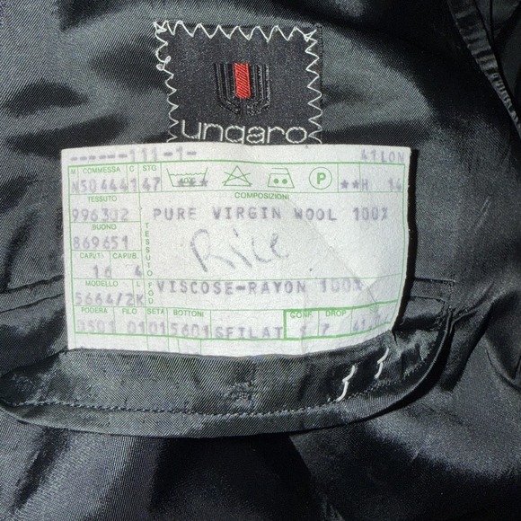 Ungaro Uomo Blazer Mens 44L Gray Pinstripe Wool Double Breasted Made Italy - Picture 8 of 13